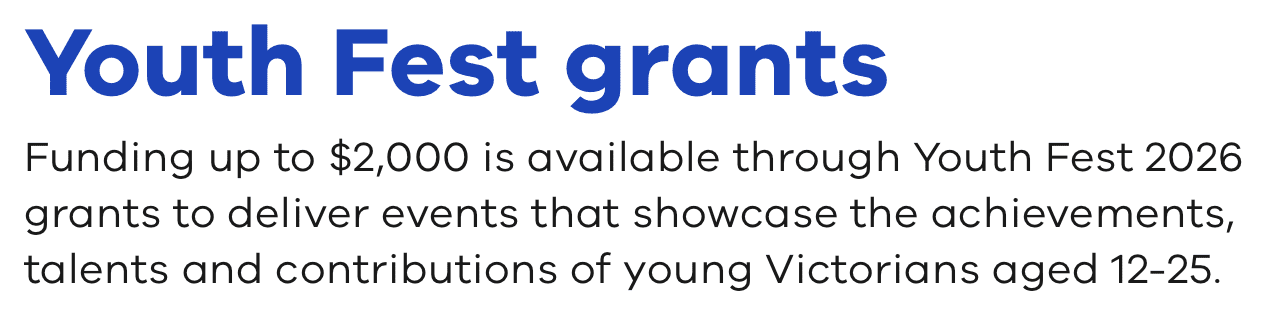Victorian Youth Fest back for 2026